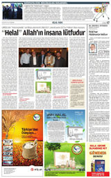Vakit Gazetesi Helal Gıda Sayfası 29 Ağustos Perşembe günü bayilerde